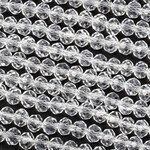 Faceted Glass Rondelle  4x6mm Clear Bead Strand