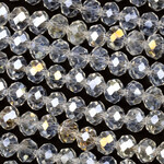 Faceted Glass Rondelle  6x8mm Clear AB Bead Strand