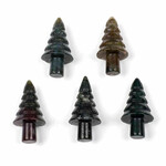 Fancy Jasper 20x40mm Top Drilled Tree Pendant