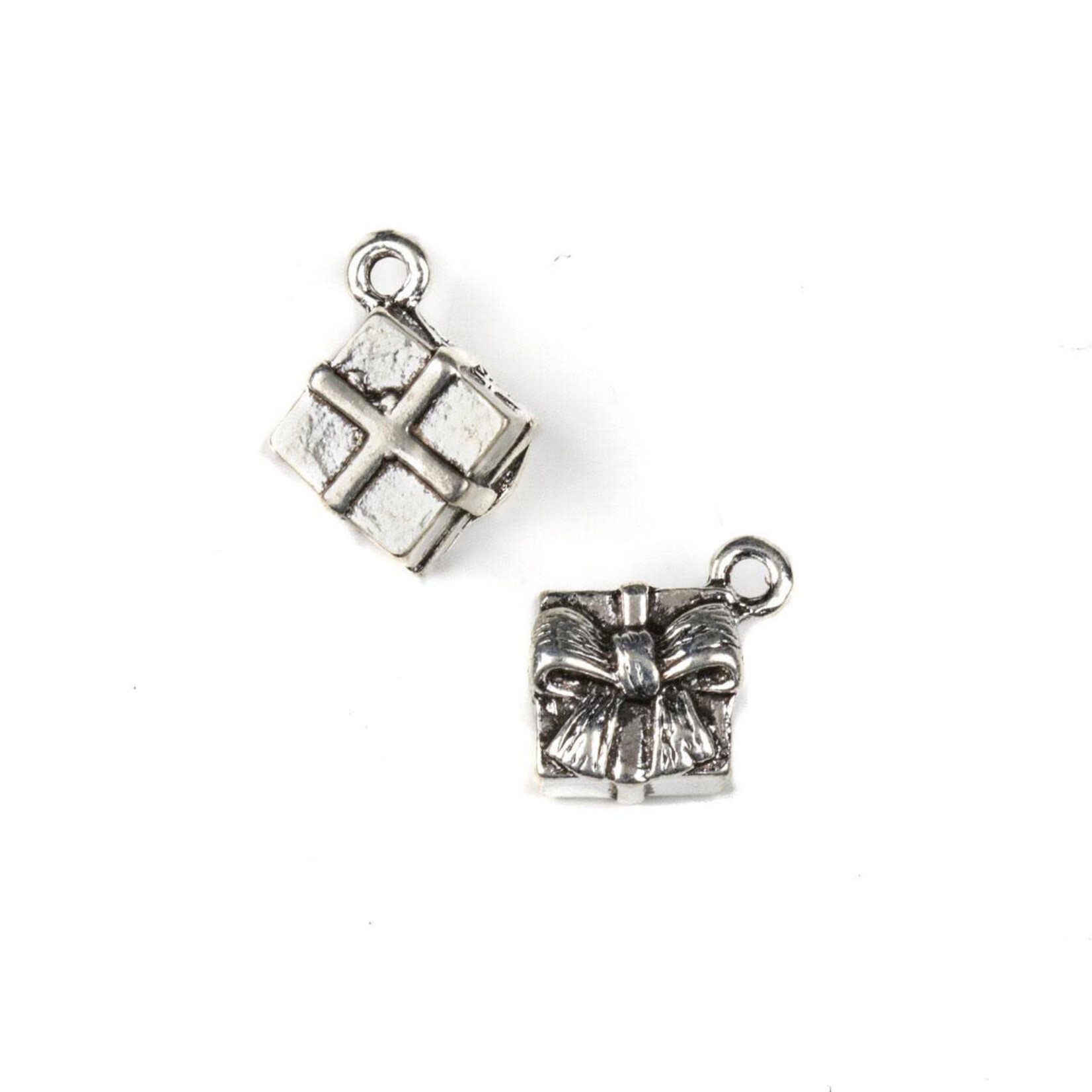 Pewter 12mm Wrapped Present Charm