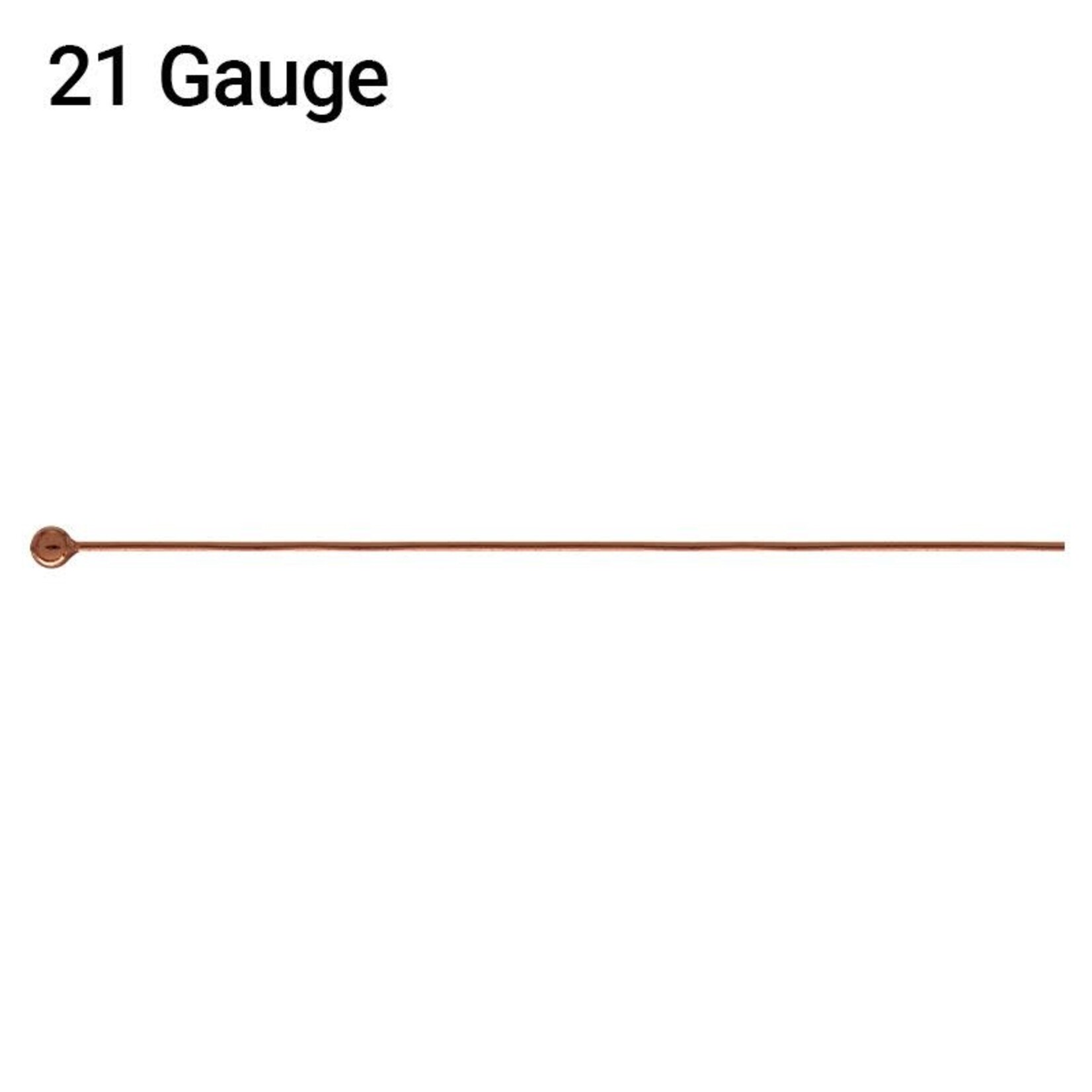 Genuine Copper 21ga 3" Ball Pin with 2mm Ball - 20 Pieces