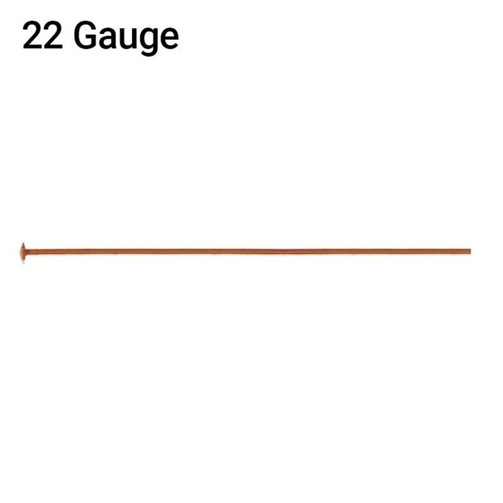 Genuine Copper 22ga 2" Headpin - 20 Pieces