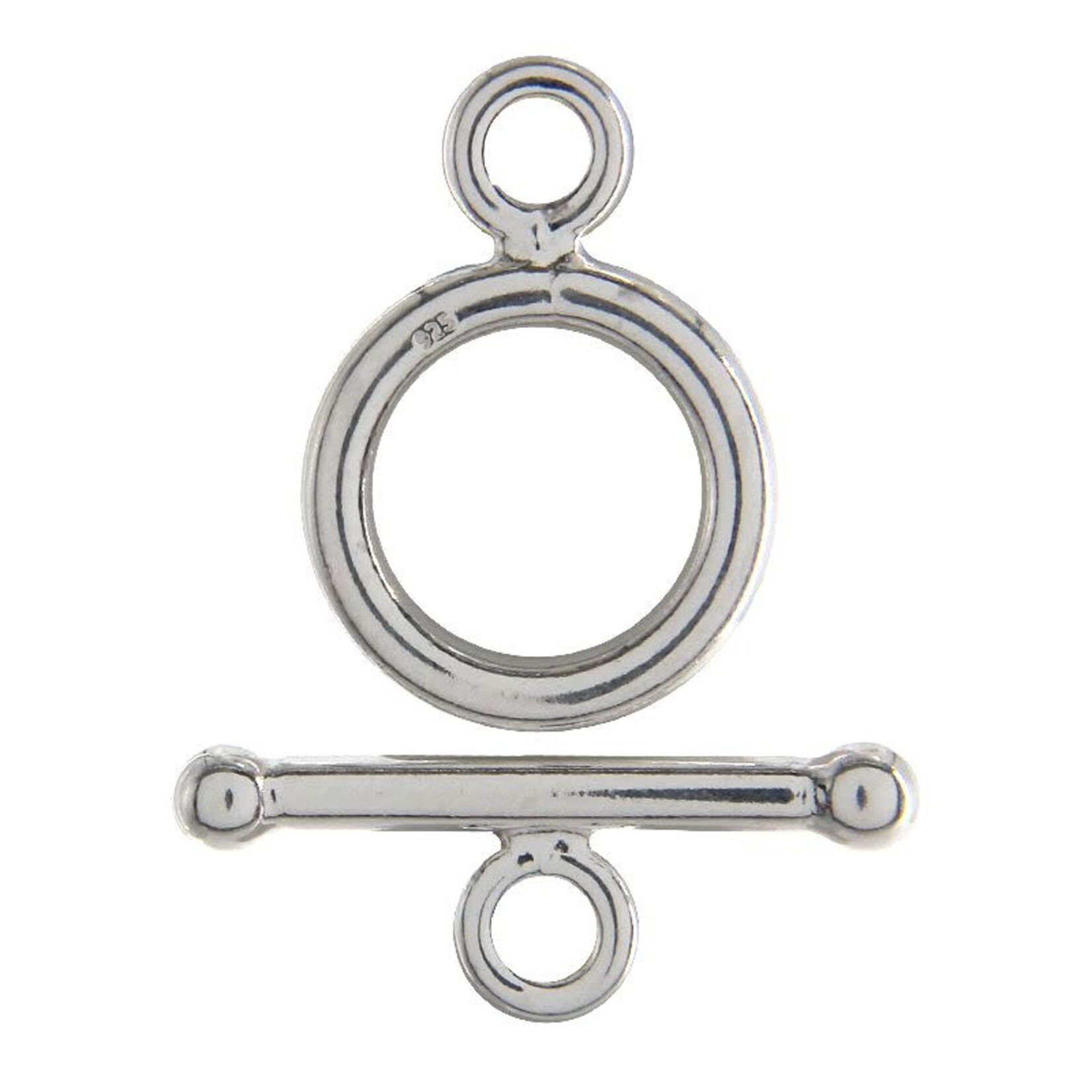 Sterling Silver 12mm Round Toggle Clasp