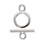 Sterling Silver 13mm Round Flat Toggle Clasp