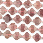 Strawberry Quartz 17-18mm Faceted Clover Bead Strand