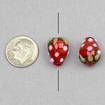 Lampwork Glass 12x15mm Strawberry Bead