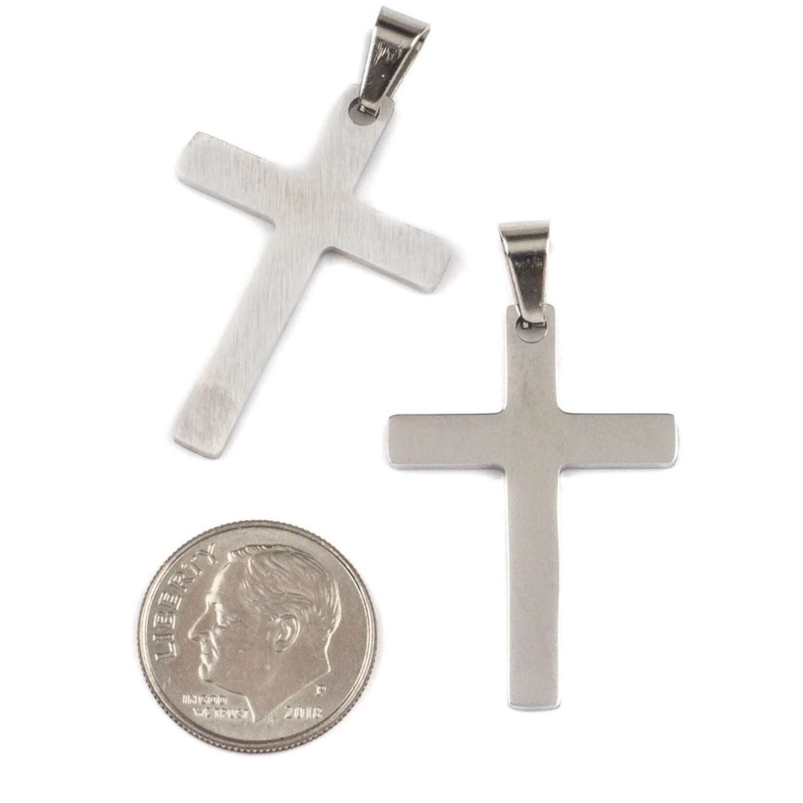 Stainless Steel 22x31mm Simple Cross