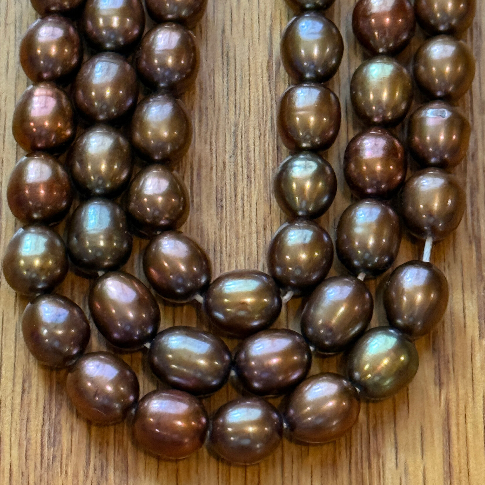 Freshwater Pearls 6x8mm Potato Bronze Bead Strand