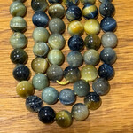 Blue Blond Tiger Eye  8mm Round Bead Strand