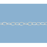 Sterling Silver 2.7x4mm Corrugated Oval Cable Chain