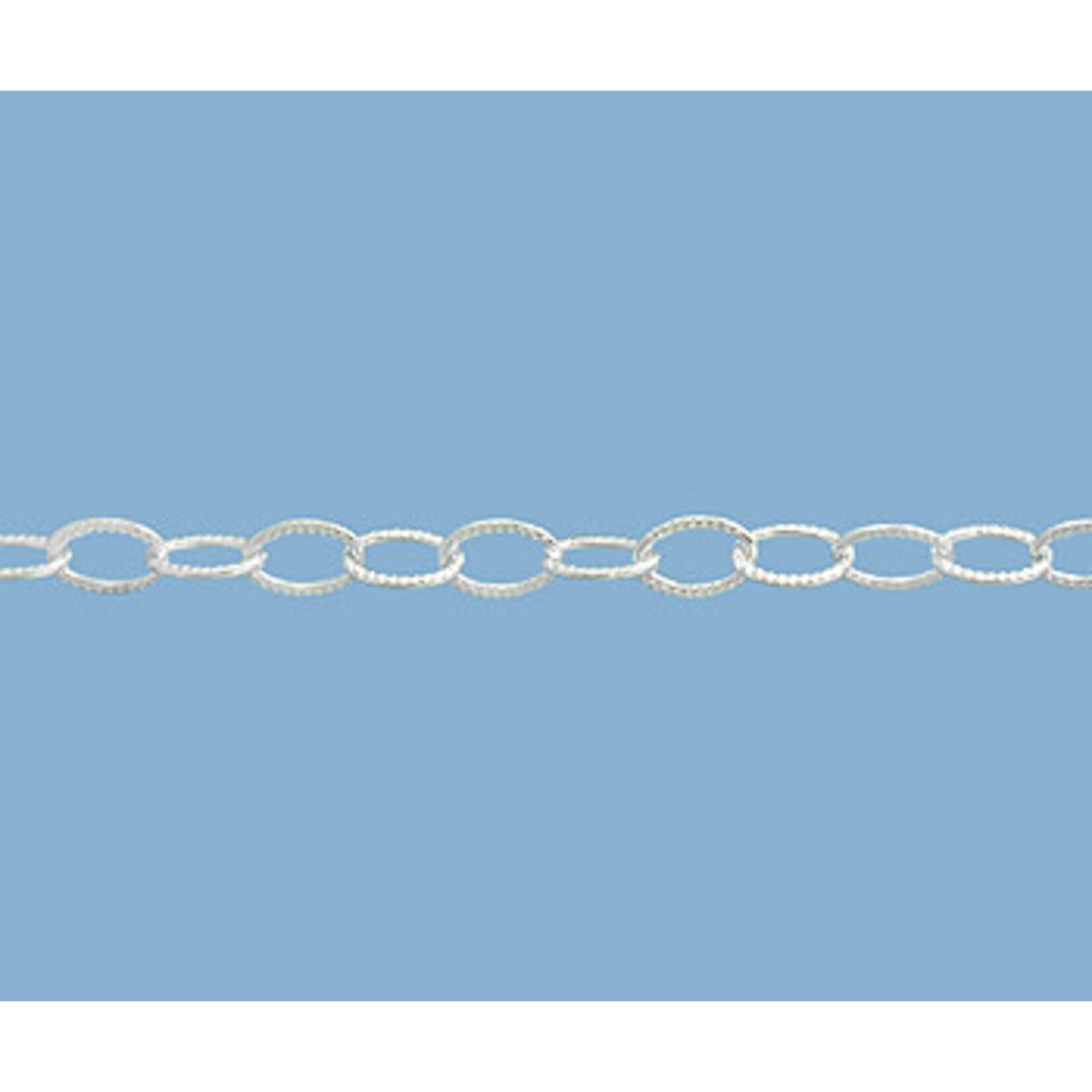 Sterling Silver 2.7x4mm Corrugated Oval Cable Chain