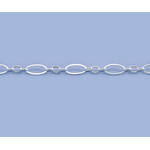 Sterling Silver 4.5x2.5mm Flat Oval Long & Short Chain