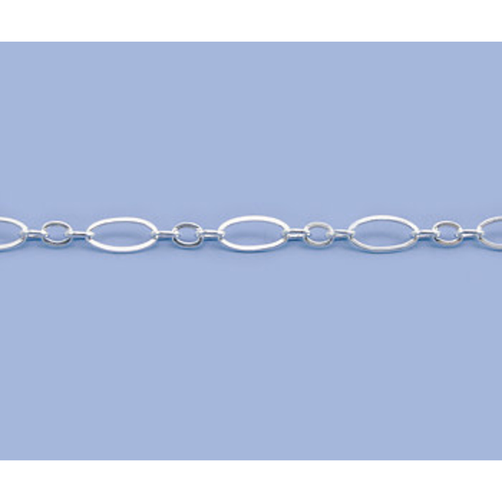 Sterling Silver 4.5x2.5mm Flat Oval Long & Short Chain