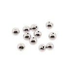 Silver Plated 3mm Round Memory Wire End Caps - 20 Pieces