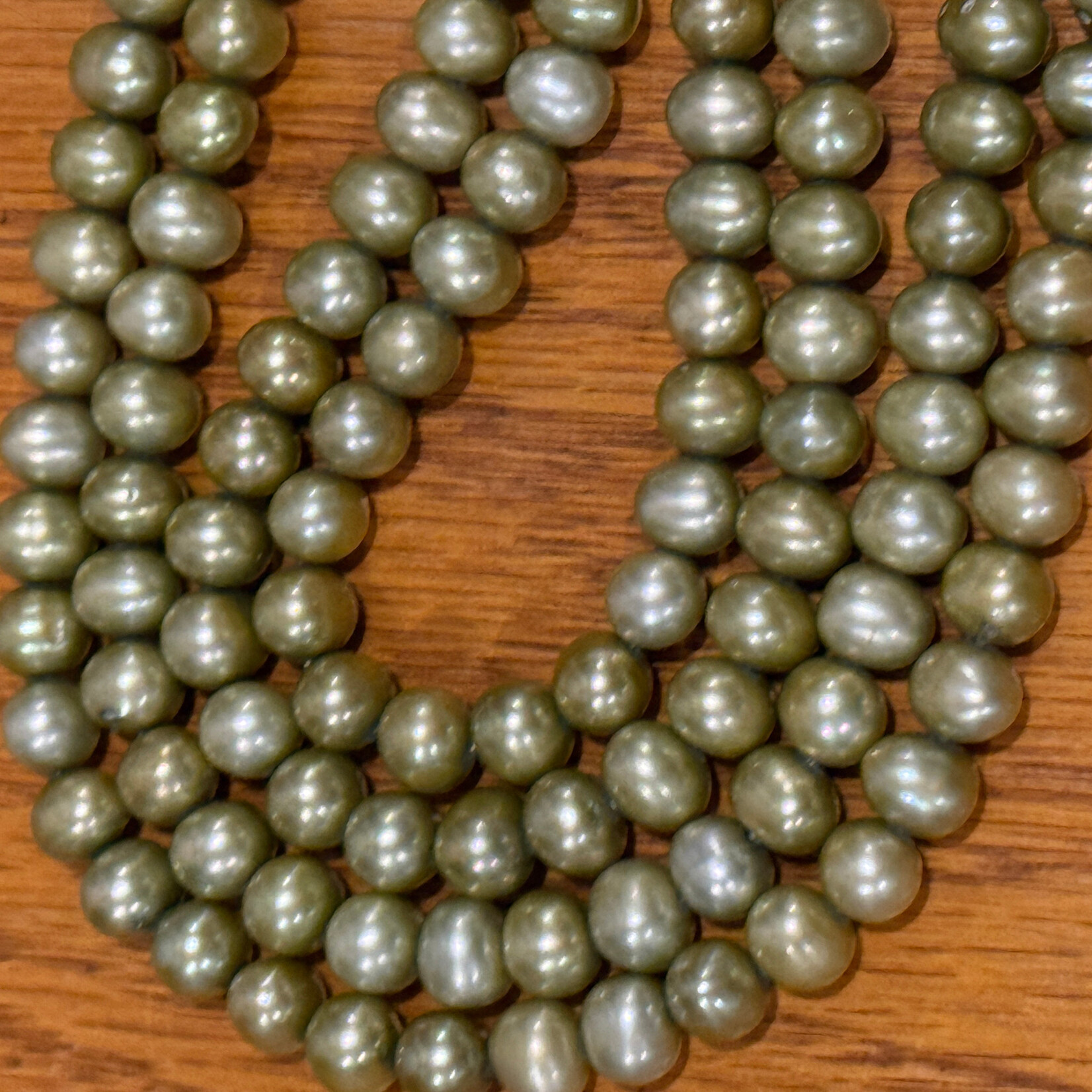 Freshwater Pearls  6-6.5mm Potato Gold Bead Strand