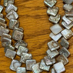 Irregular Pearl  Diamond-shaped 10x10mm Iridescent Gray Bead Strand