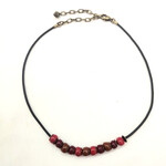 Glazed Clay 18 1/2" Leather Necklace - Ready to Wear