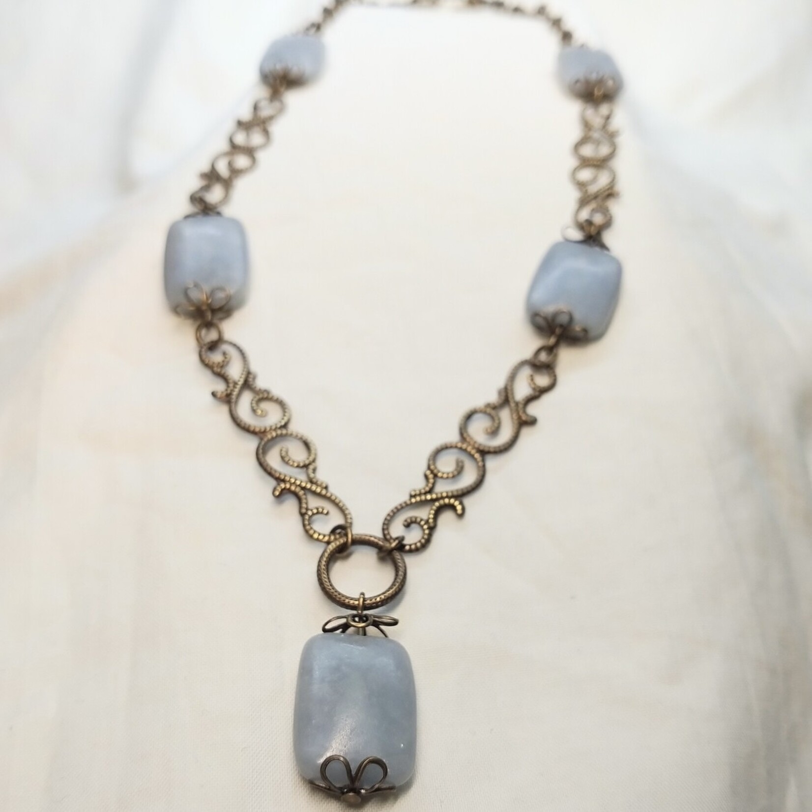 Angelite Rectangle Necklace - Ready to Wear