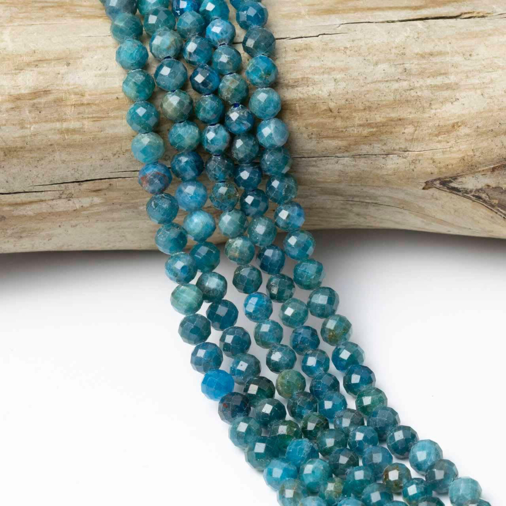 Apatite  5mm Faceted Round Bead Strand