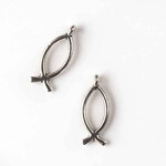 Pewter  8x20mm Sign of the Fish Charm