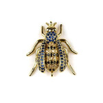 Pave 20x24mm Blue, Jet, and Champagne Flying Bug Pendant Link