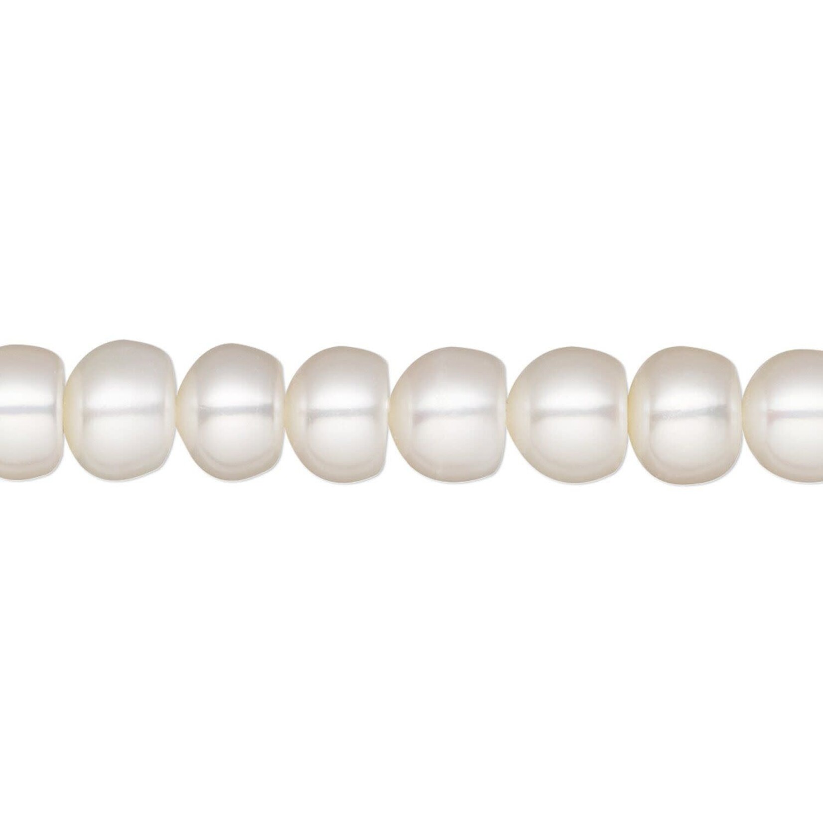 White Lotus 7-7.5mm Button Freshwater Pearl Strand