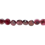 Garnet Hand Cut  6-9mm Flat Round Bead Strand