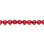 Bamboo Coral Dyed Red  5.5-6mm Hand-Cut Round Bead Strand