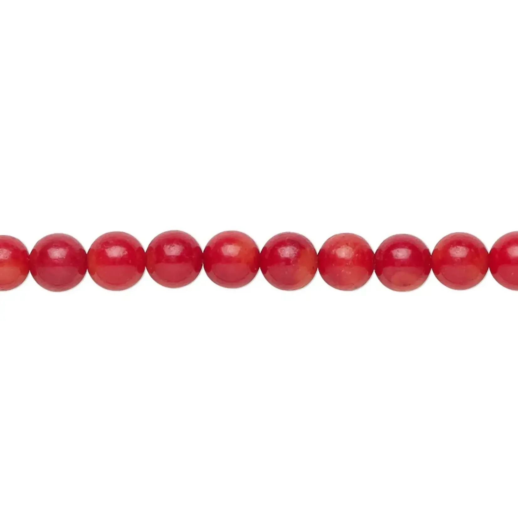 Bamboo Coral Dyed Red  5.5-6mm Hand-Cut Round Bead Strand