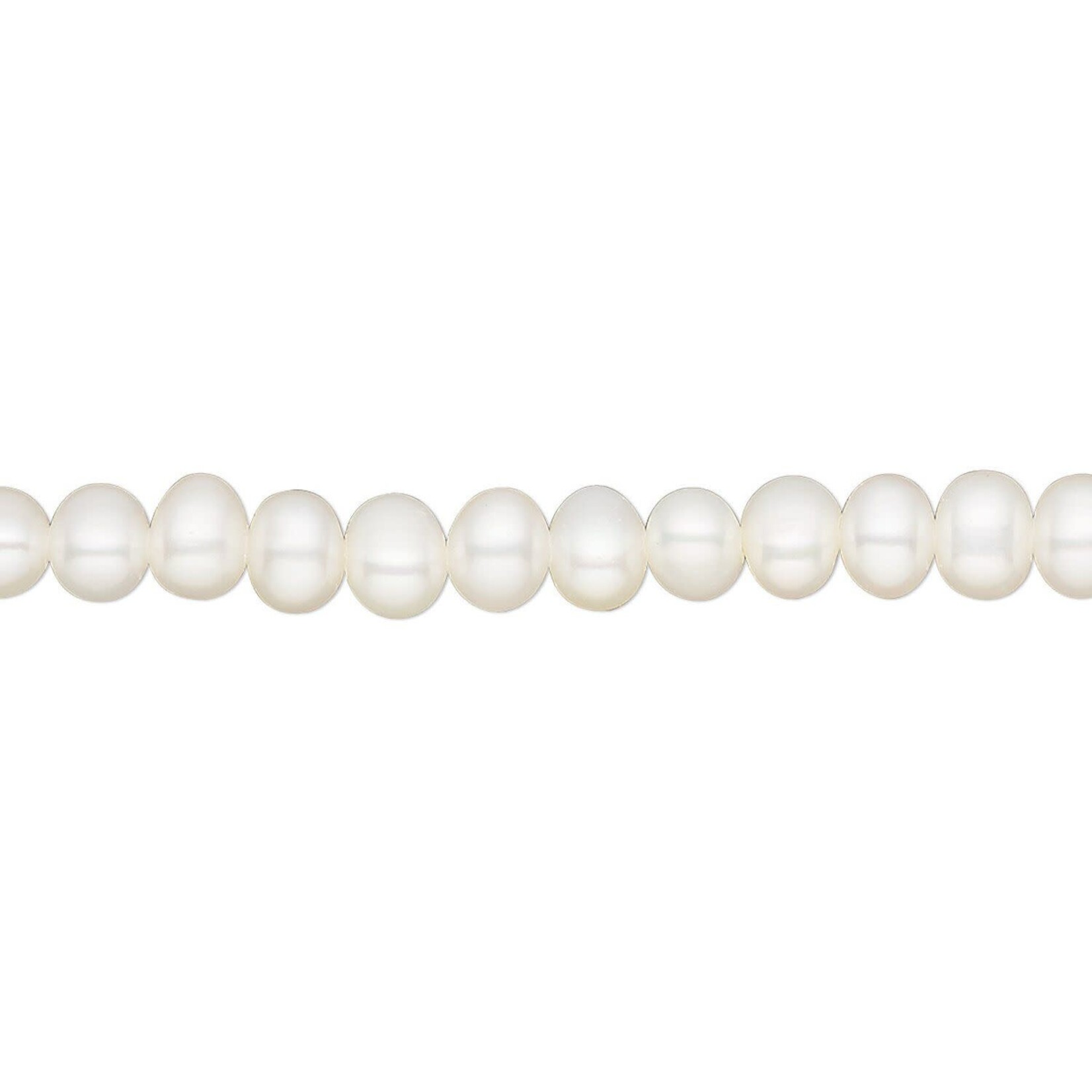 White Lotus  4.5-5mm Semi-Round Grade A White Freshwater Pearl Strand
