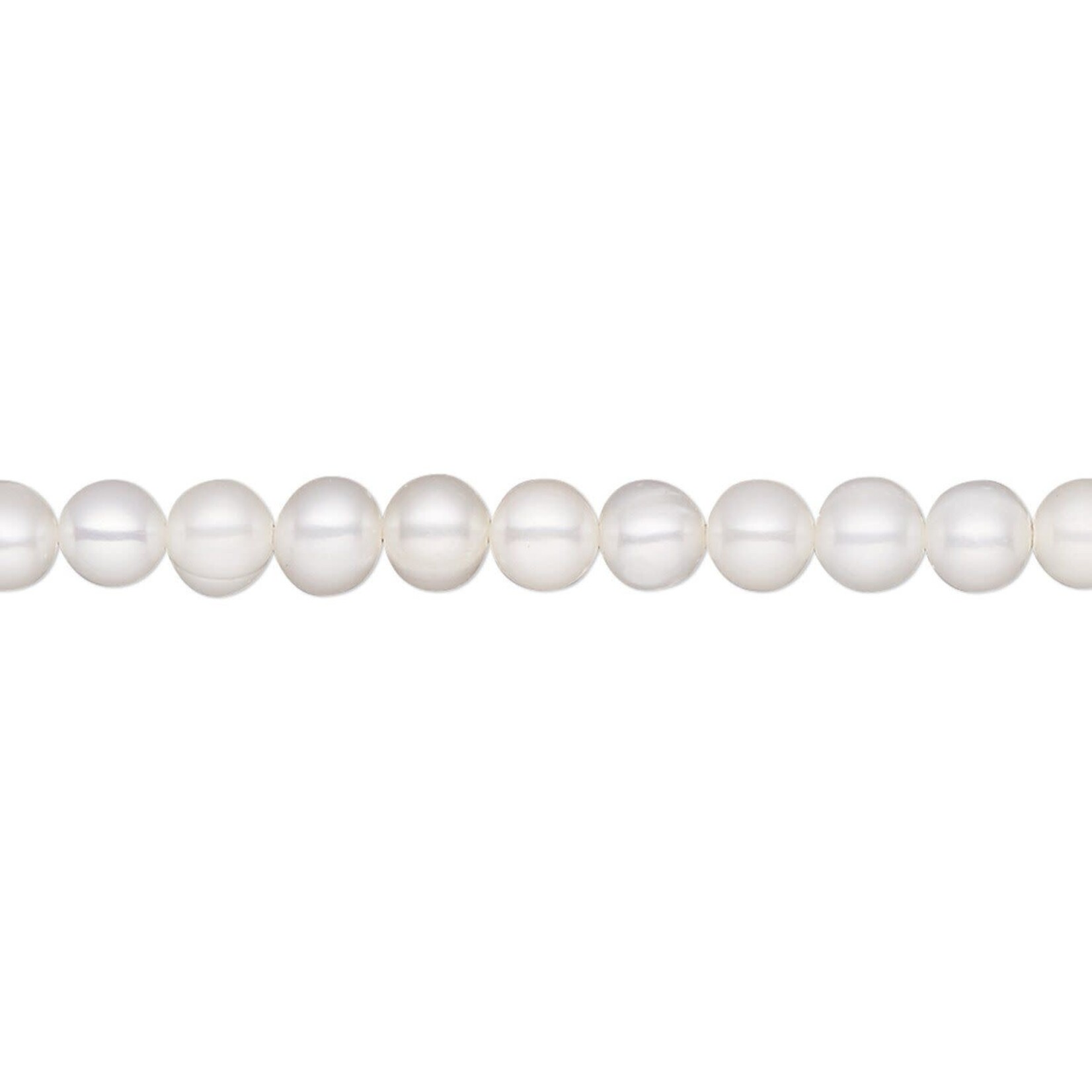 Semi-Round White Grade C Freshwater Pearl Strand  - 4.5-5mm