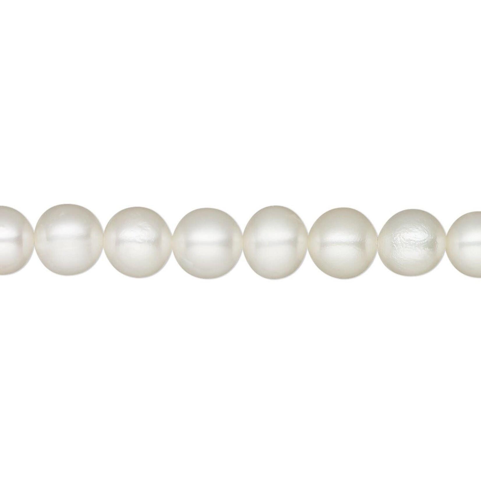 Semi-Round White Freshwater Pearl Strand  - 6-6.5mm