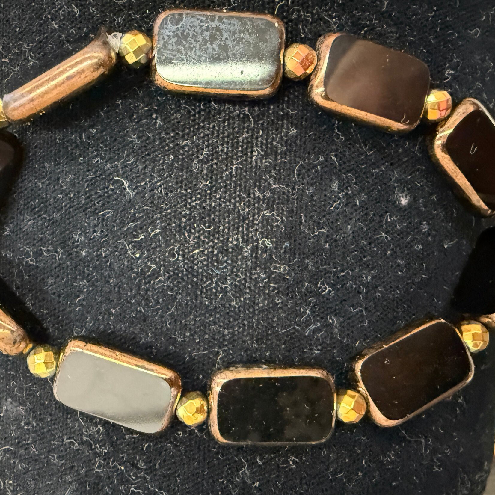 Czech Glass & Hematite Stretch Bracelet - Ready to Wear