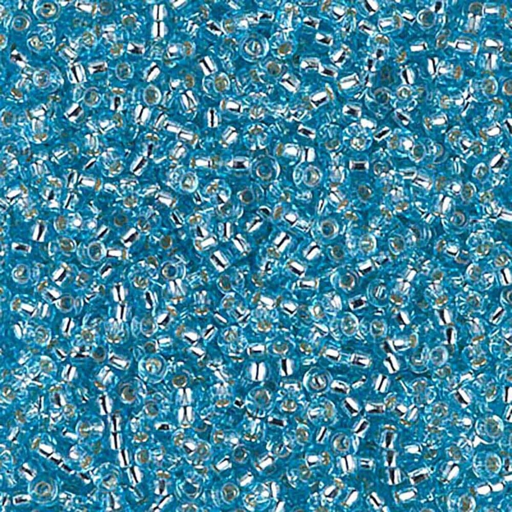 Miyuki 11/0 Silver Lined Aqua Seed Beads - 24gm Tube