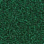 Miyuki 15/0 Silver Lined Emerald Seed Beads - 8.2gm Tube