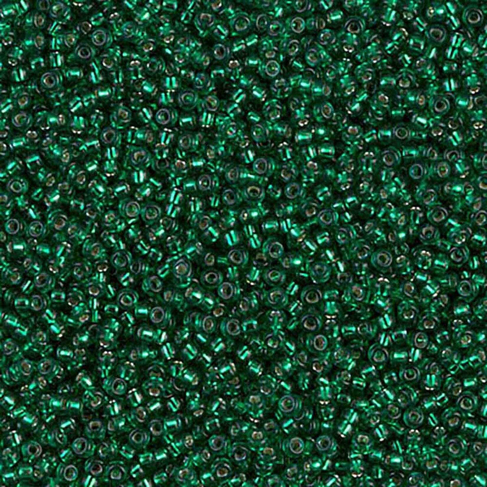 Miyuki 15/0 Silver Lined Emerald Seed Beads - 8.2gm Tube