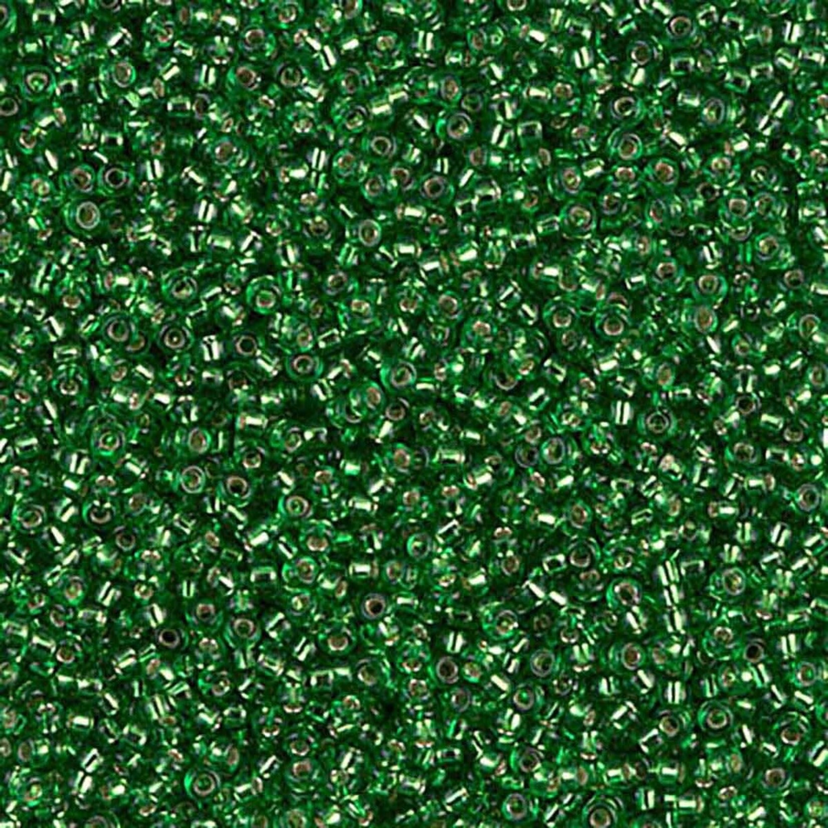 Miyuki 15/0 Silver Lined Green Seed Beads - 8.2gm Tube