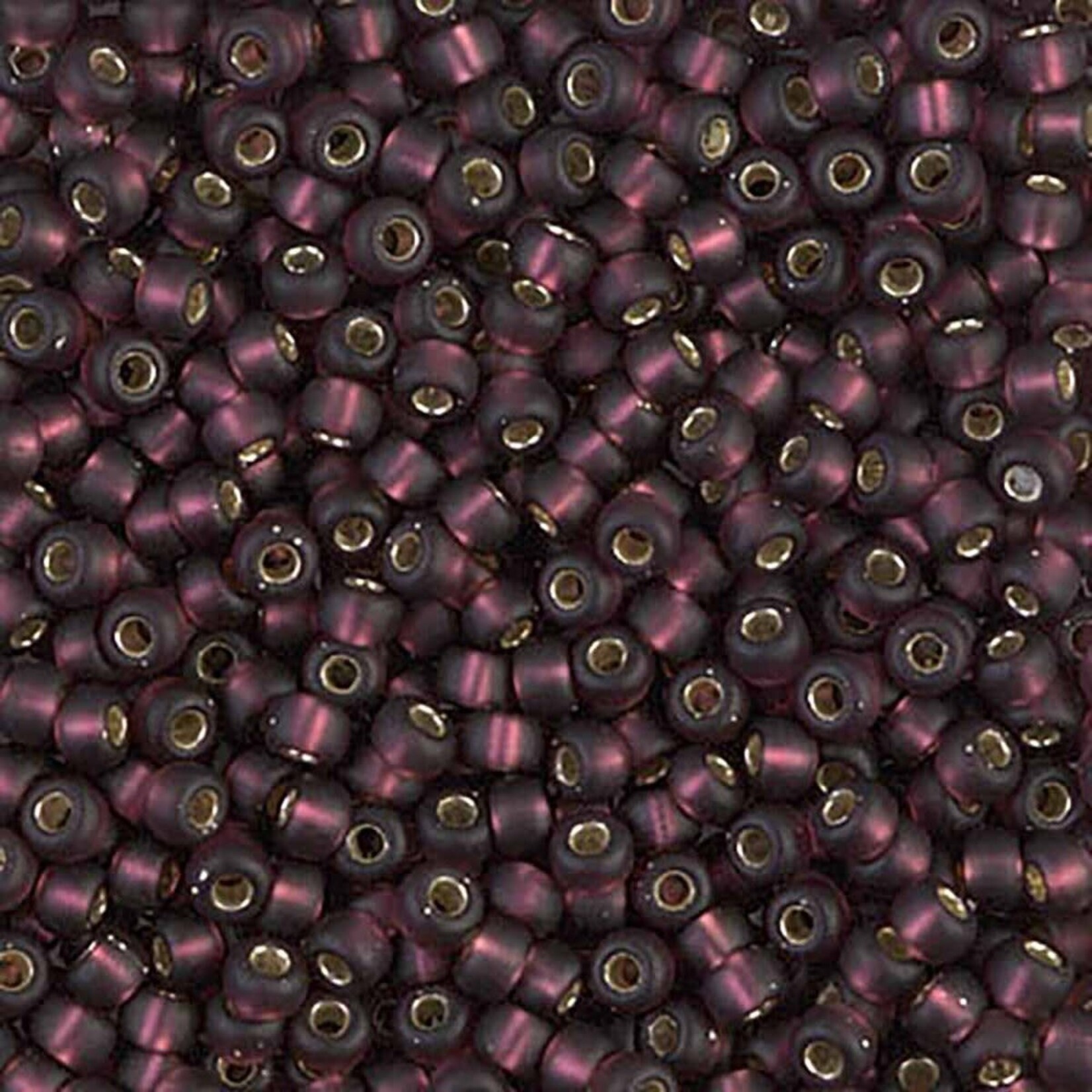 Miyuki 8/0 Matte Silver Lined Dark Smoky Amethyst Seed Beads - 22gm Tube