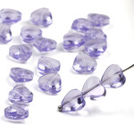 Glass  8mm Lavender Purple Heart Bead Strand