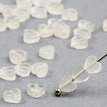 Quartz  4mm Flat Heart Bead Strand