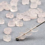Rose Quartz  4mm Flat Heart Bead Strand
