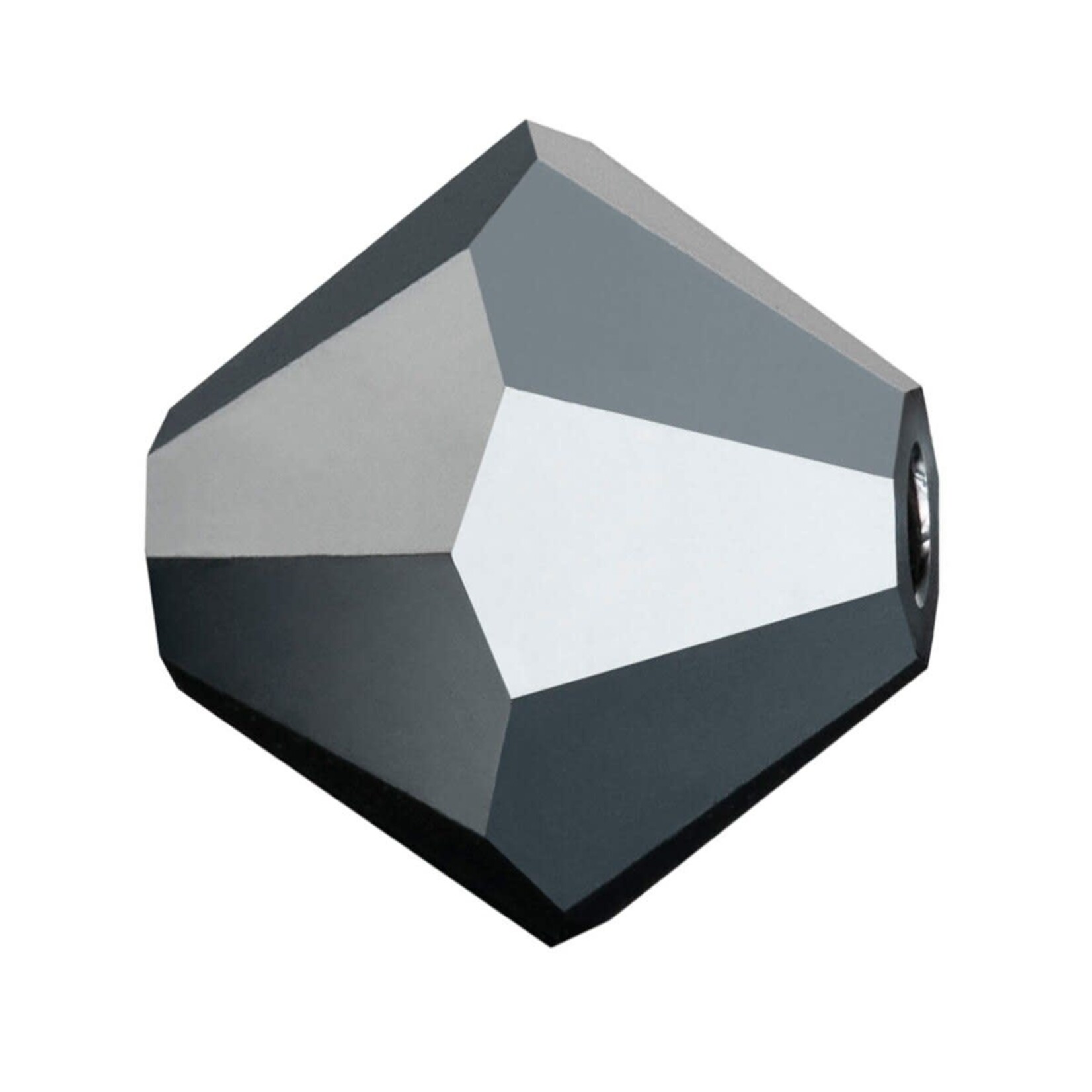 Preciosa  4mm Jet Hematite Bicone Bead Strand