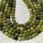 Chinese Jade  8mm Smooth Round Bead Strand