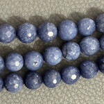 Blue Agate  8mm Faceted Round Bead Strand
