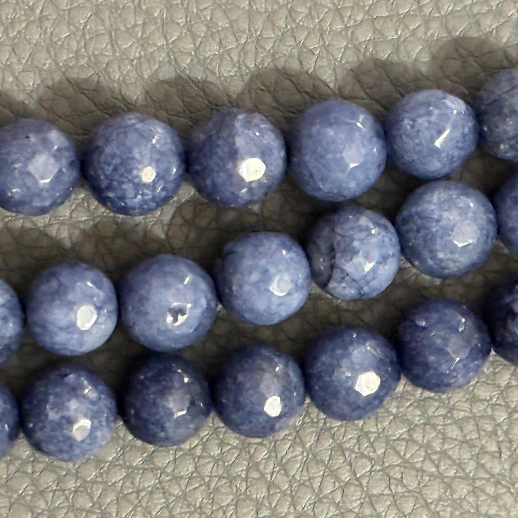 Blue Agate  8mm Faceted Round Bead Strand