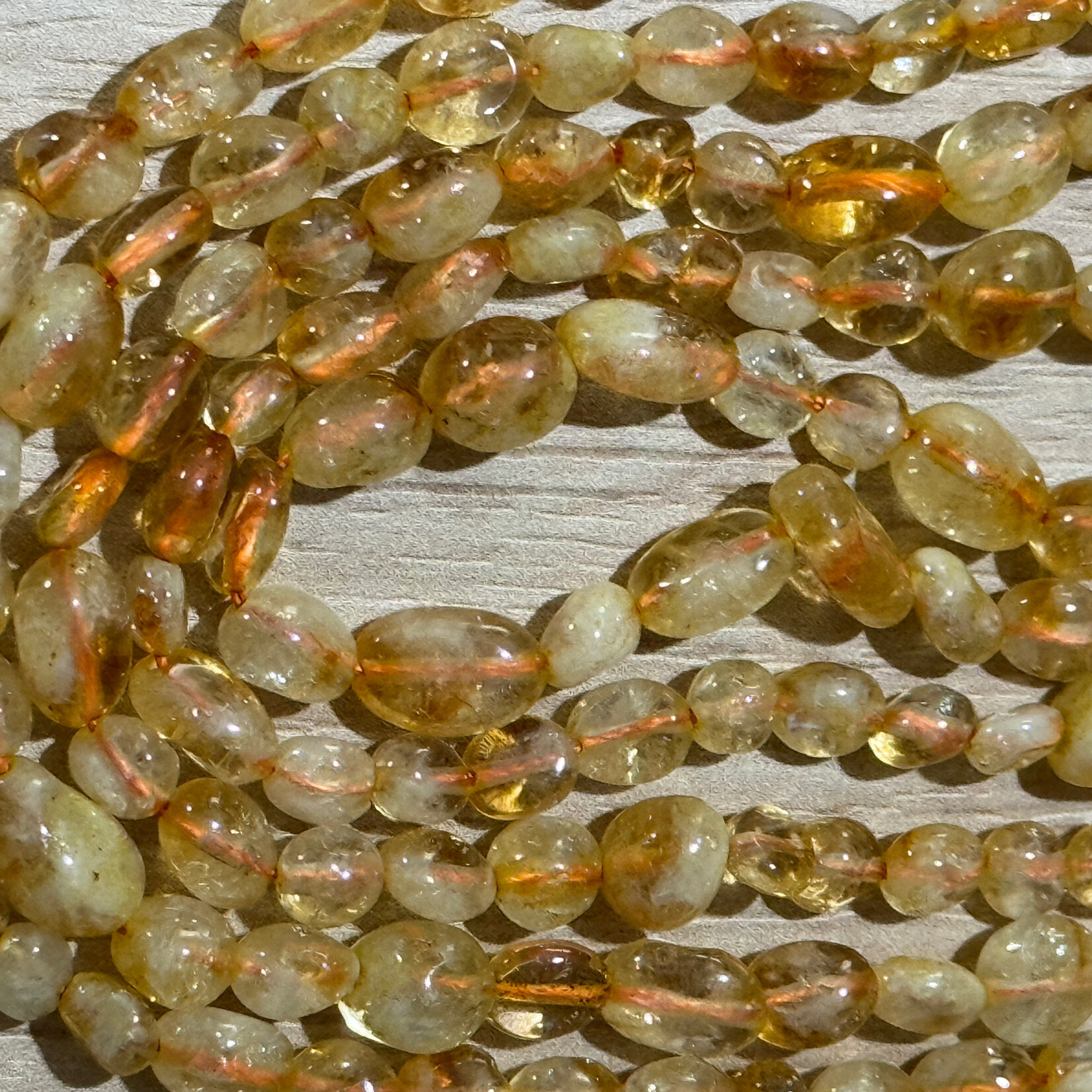 Citrine Pebble Bead Strand