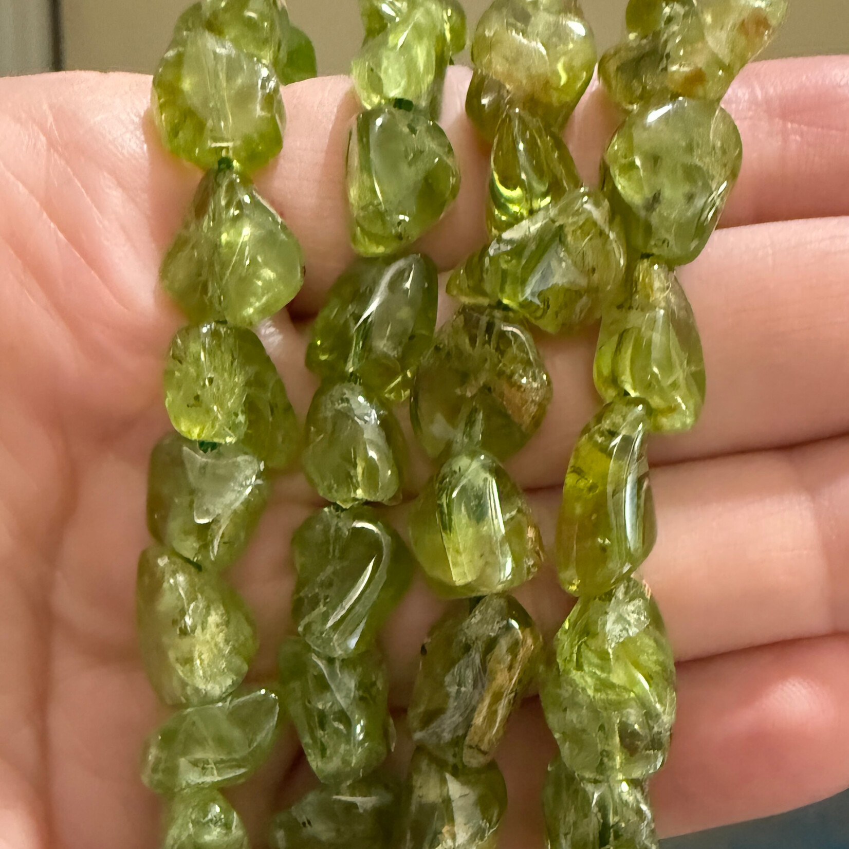 Peridot  Nugget Bead Strand