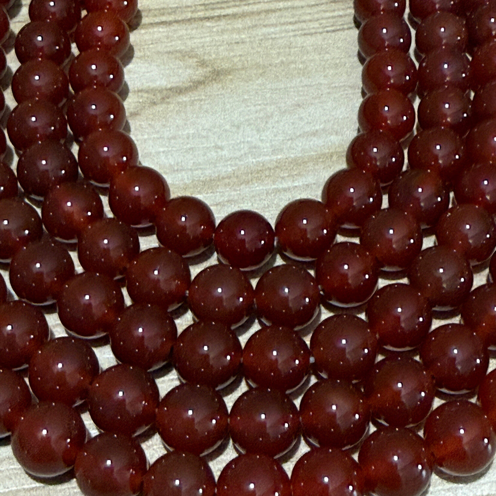 Carnelian  8mm Smooth Red Round Bead Strand