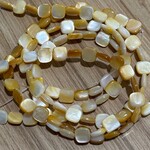 Mother of Pearl Square Yellow Bead Strand