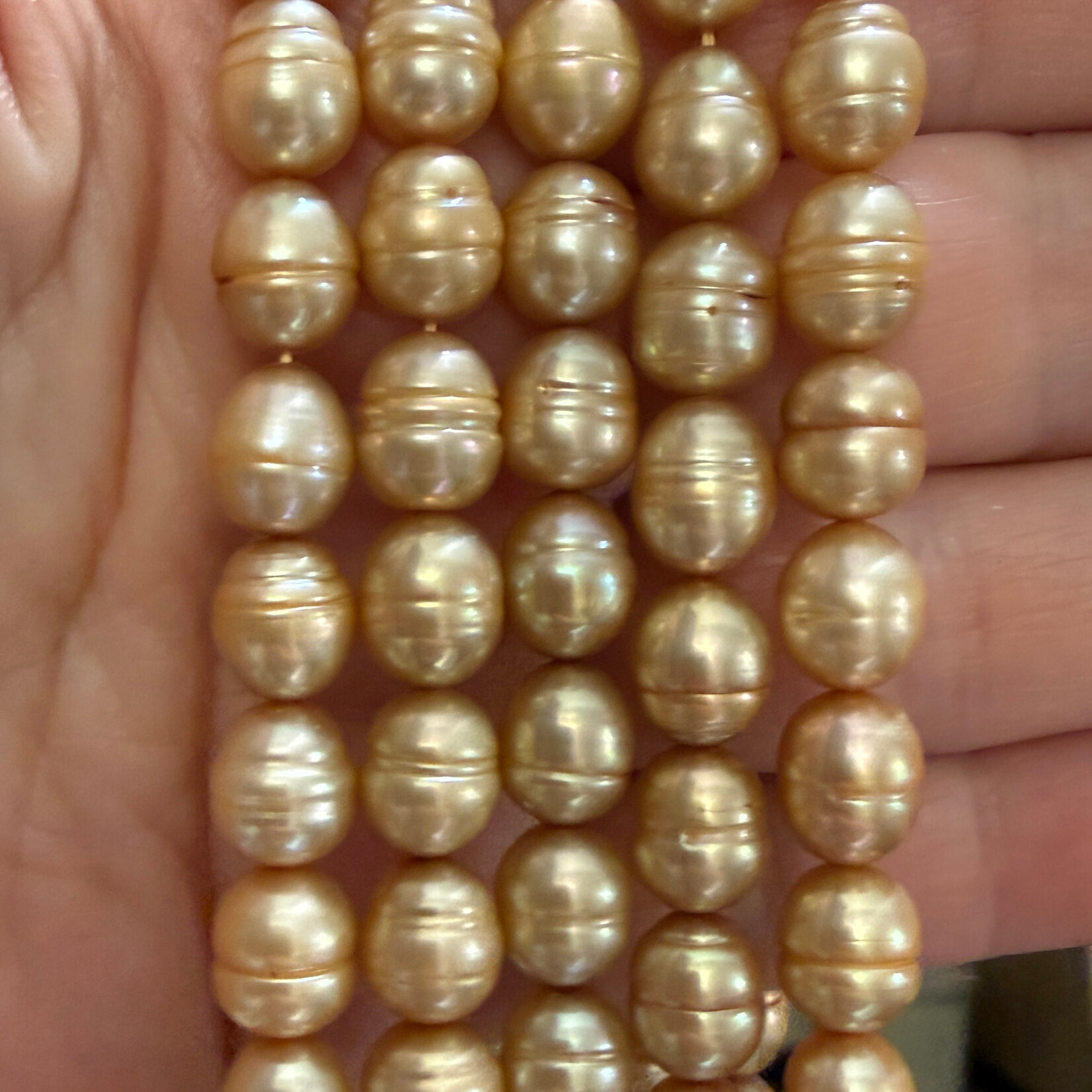 Freshwater Pearls Potato Gold Bead Strand